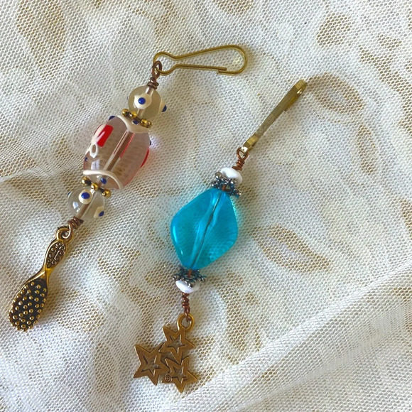 Set of TWO Antique Beaded Mobile Phone Goldtoned charms - Picture 1 of 5